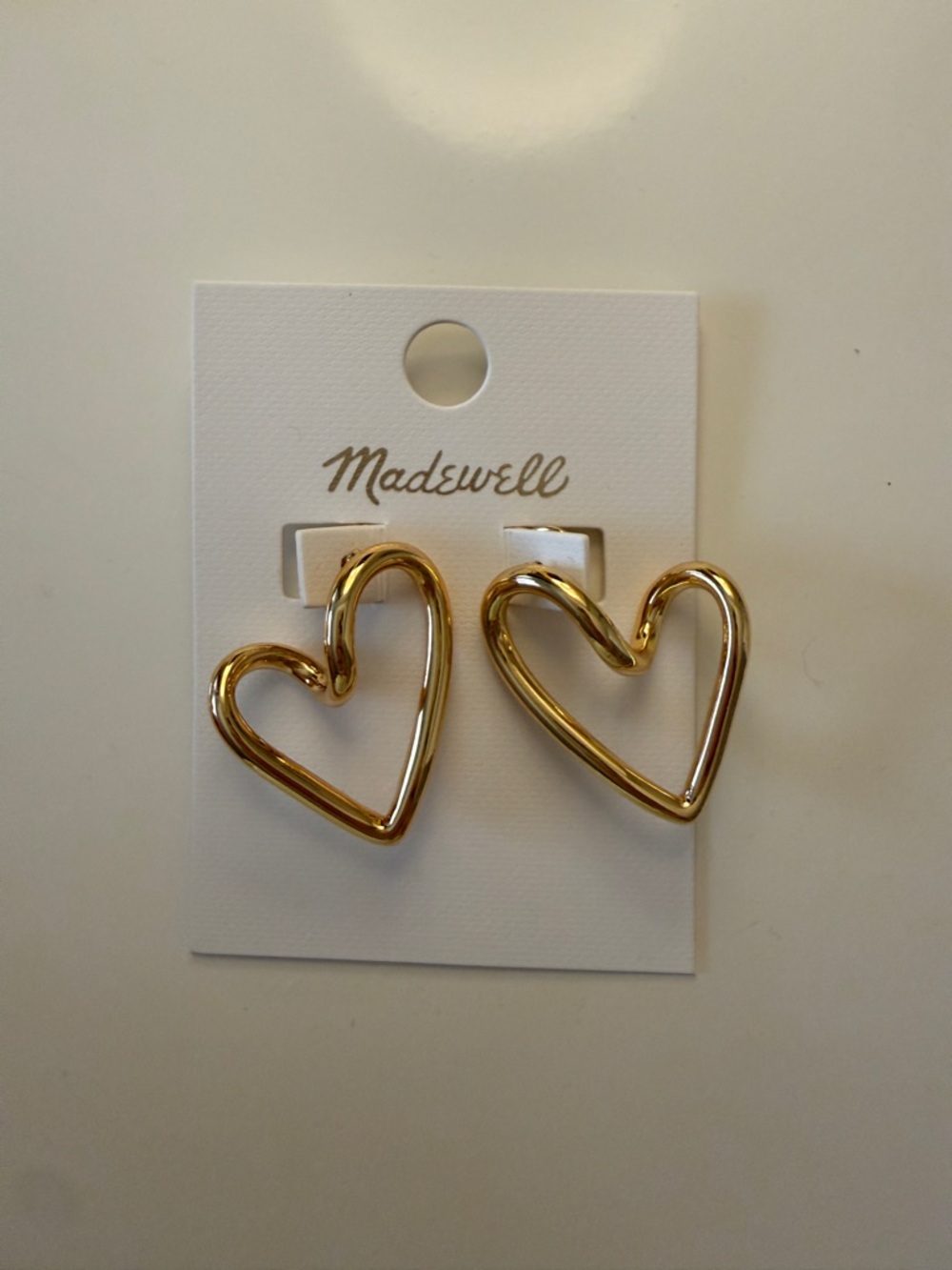 Madewell Gold Heart Frame Earrings - Open Heart Hoop Studs